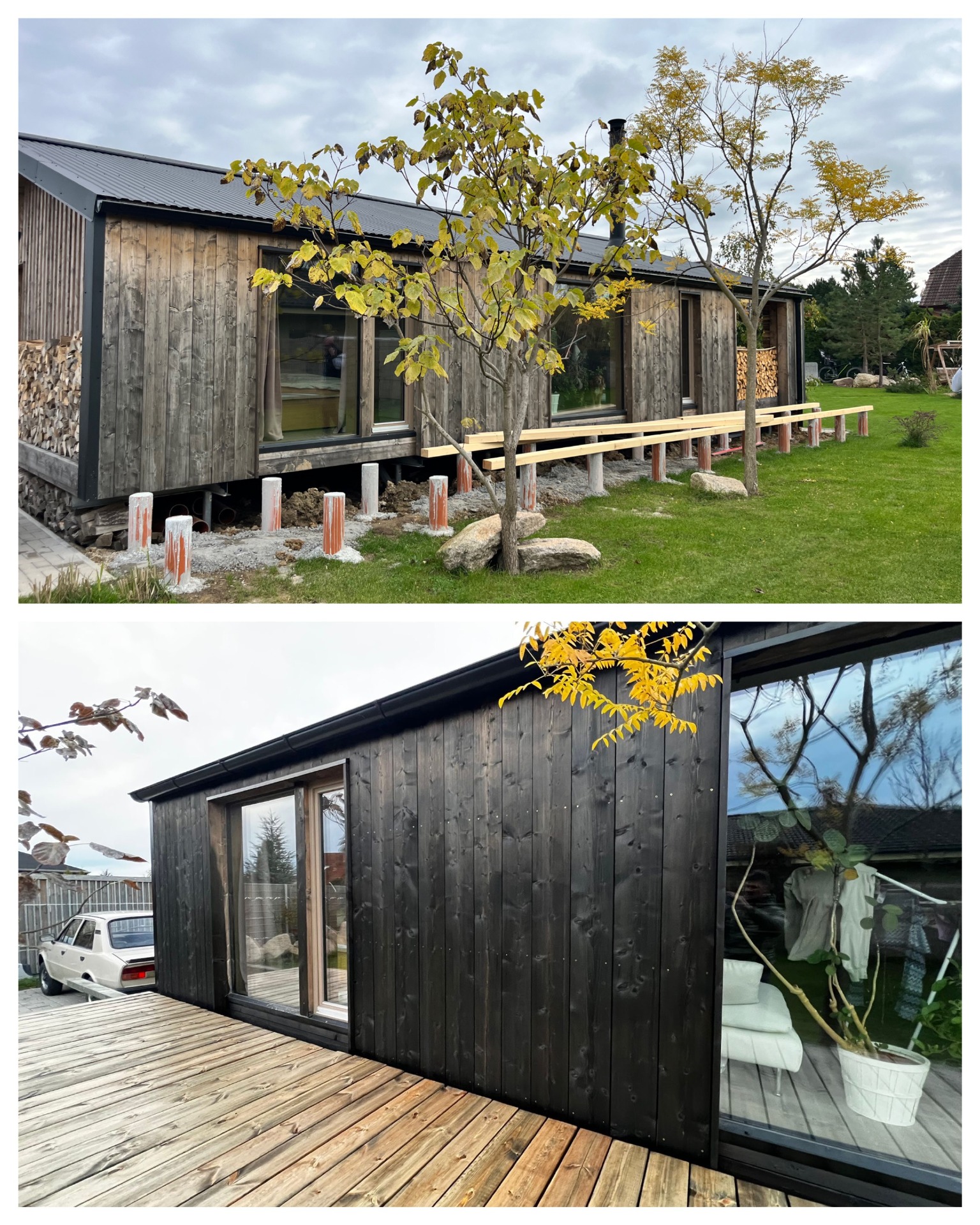 Před a po aplikaci PINNER - čedič